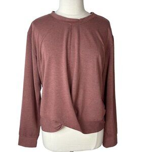 Knox Rose Shirt Womens XXL Pink Pull Over Long Sleeves Front Twist